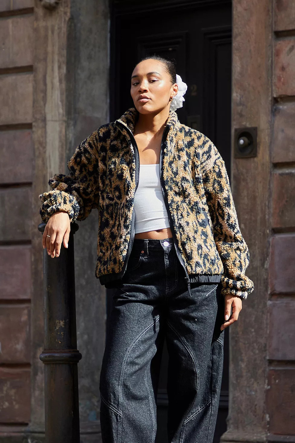 BDG Olive Leopard Print Fleece | Urban Outfitters (EU)