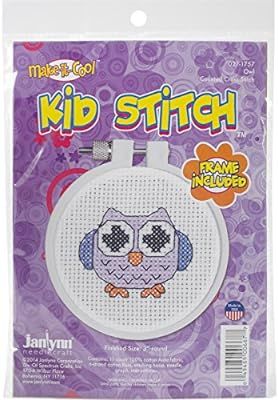 Janlynn Kid Stitch 11 Count Owl Mini Counted Cross Stitch Kit, 3-Inch | Amazon (US)
