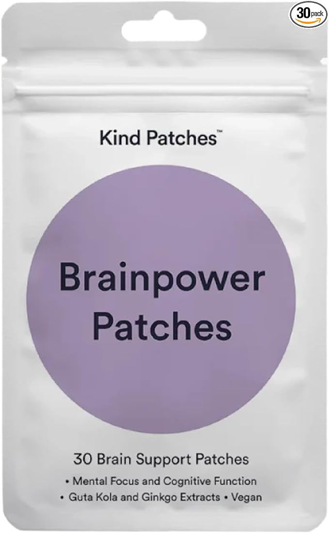 Kind Patches Brainpower Patches with Bacopa, Gotu Kola, Gingko Plant, and Lions Mane Extract - Ve... | Amazon (US)