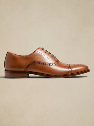 Italian Leather Brogue Oxford | Banana Republic Factory