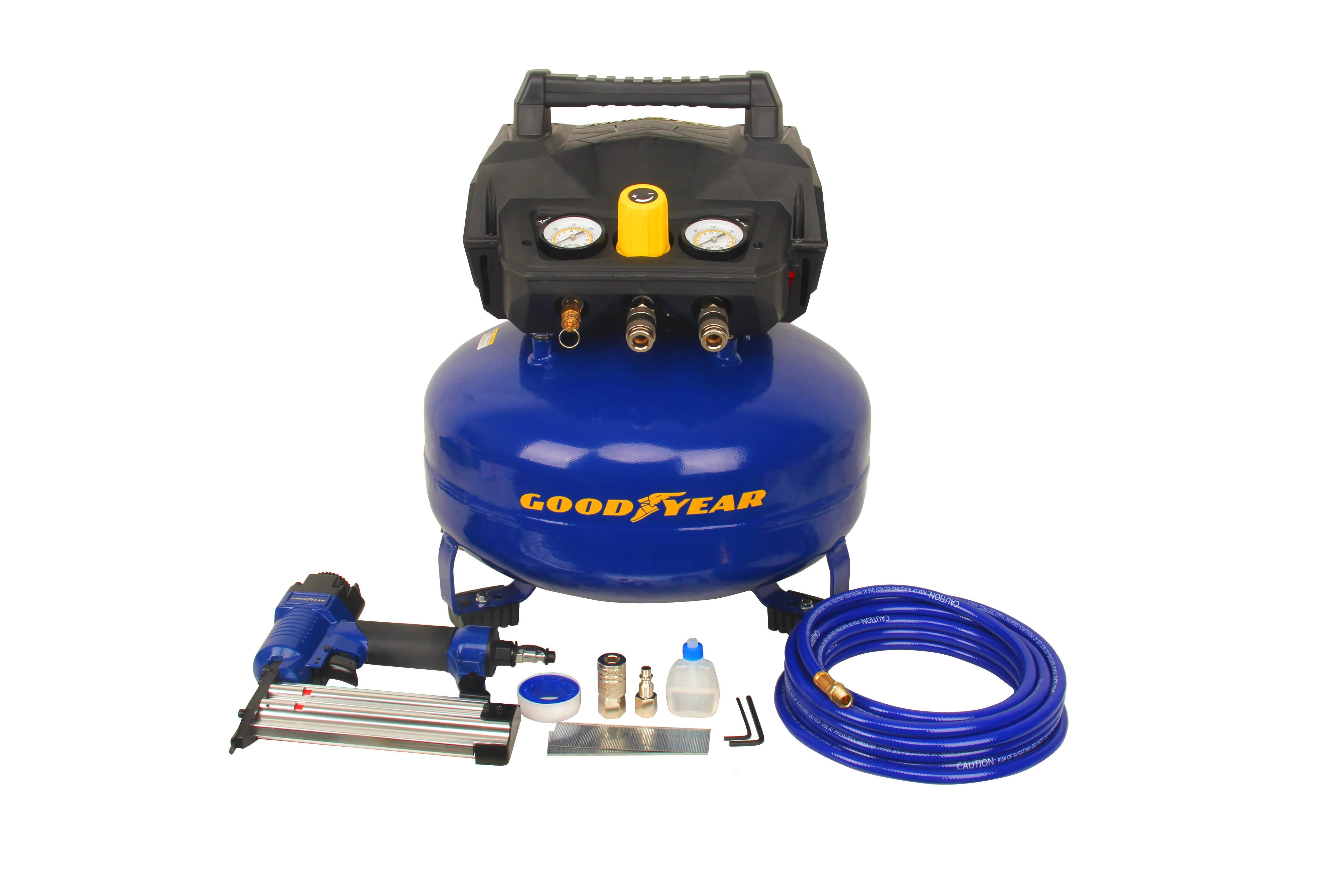 GOODYEAR 6 Gallon Portable Pancake Air Compressor with 2" Brad Nail Combo Kit - Walmart.com | Walmart (US)