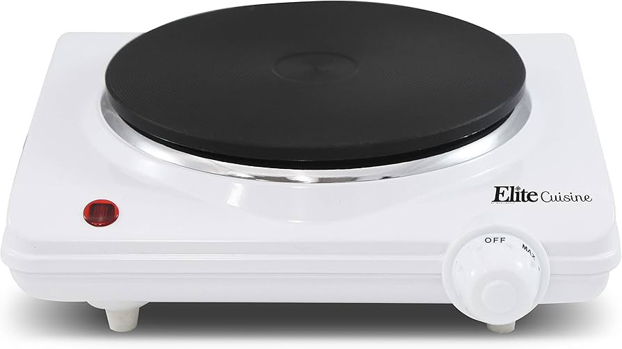 Elite Gourmet ESB-301F Countertop Single Cast Iron Burner, 1000 Watts Electric Hot Plate, Tempera... | Amazon (US)