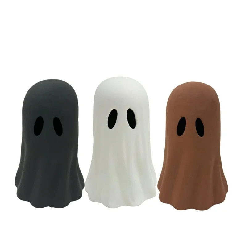 Halloween  Paper Mache Ghost Tabletop Decoration, Resin Ghost Tabletop Decoration, White+Brown+Bl... | Walmart (US)