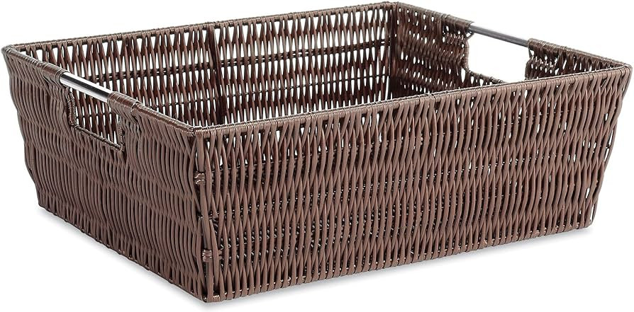 Whitmor Java Rattique Shelf Storage Tote Basket, 1 Count (Pack of 1) | Amazon (US)