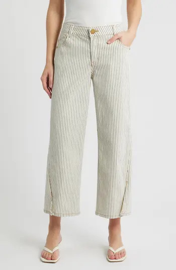 Sam Stripe High Waist Ankle Wide Leg Jeans | Nordstrom