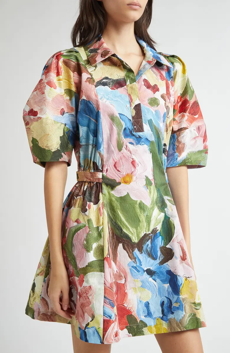 Stine Goya Floral Short Sleeve Organic Cotton Minidress | Nordstrom | Nordstrom