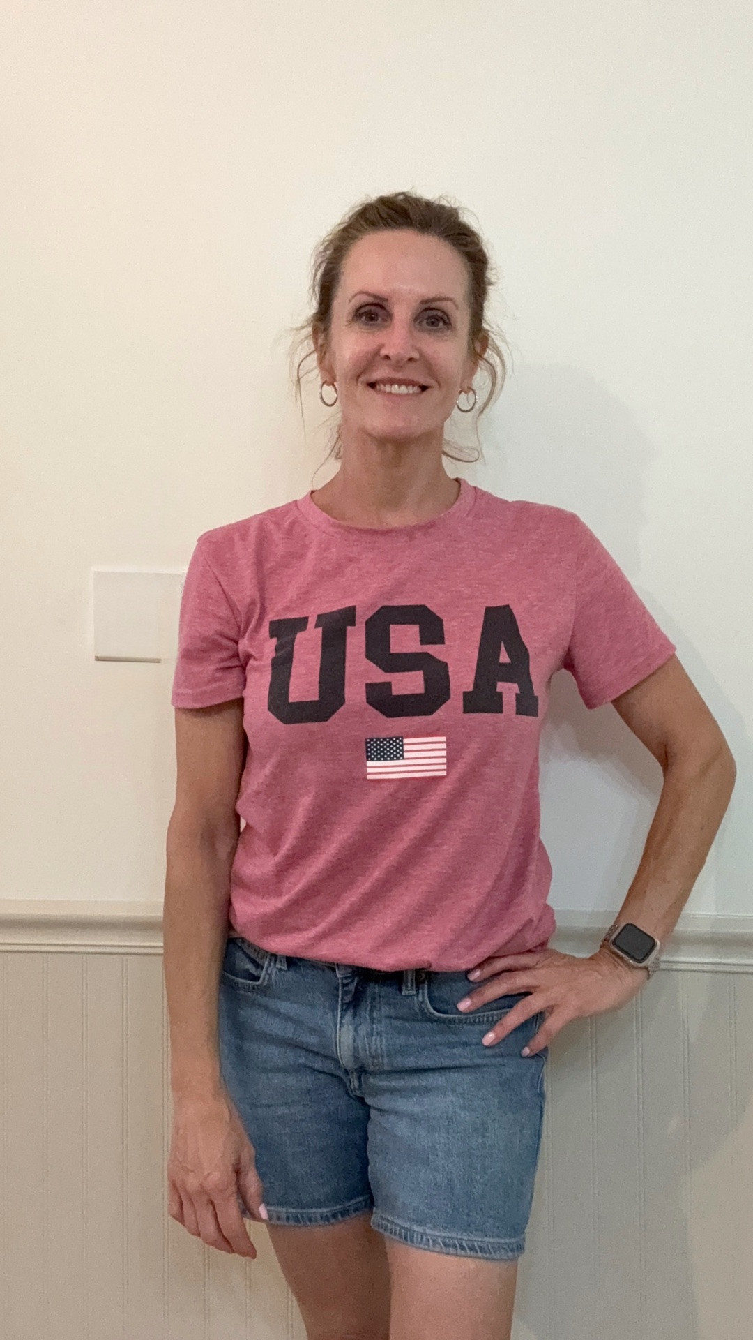 Great quality t-shirt and shorts are the perfect way to celebrate the upcoming holiday!!  
I grabbed this patriotic t-shirt off of Amazon last year and it still looks as good as new!  It’s super soft, stretchy and is true to size 
These Lee shorts are from Walmart.  They’re mid-rise, come in several colors and run a bit big so size down. 
***I’m wearing a small in the t-shirt and a size 2 in shorts.

#LTKSeasonal #LTKSaleAlert #LTKOver40