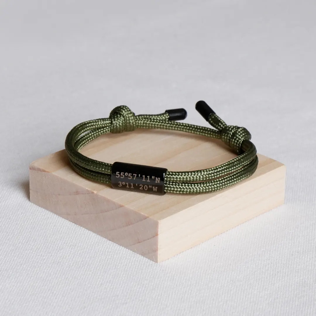 Mens Hidden Message Bracelet – Custom Rope Cord Bracelet Gift for Him, Engraved Stainless Steel... | Etsy (US)