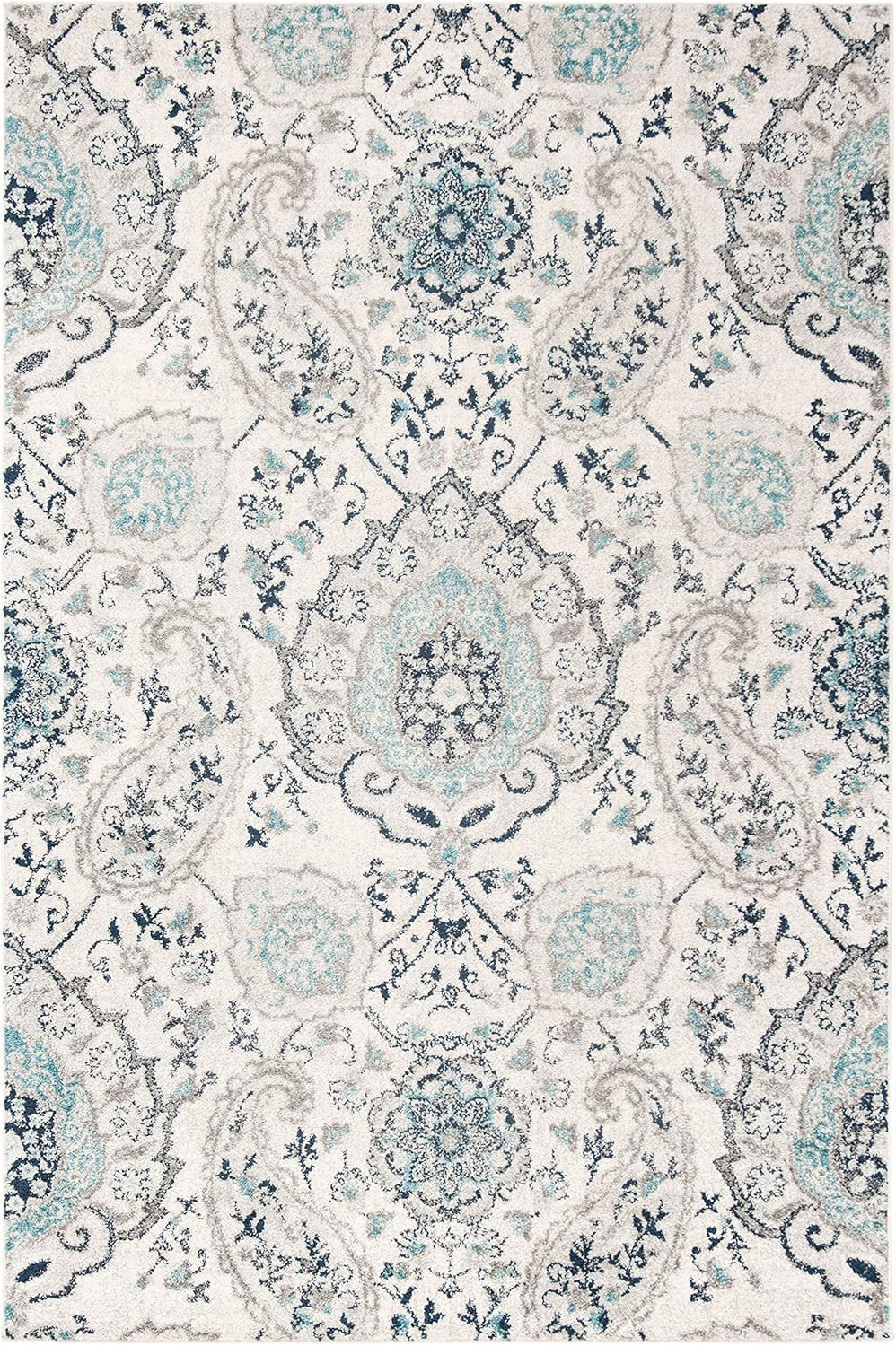 SAFAVIEH Madison Collection Area Rug - 5'3" x 7'6", Cream & Light Grey, Boho Chic Glam Paisley De... | Amazon (US)