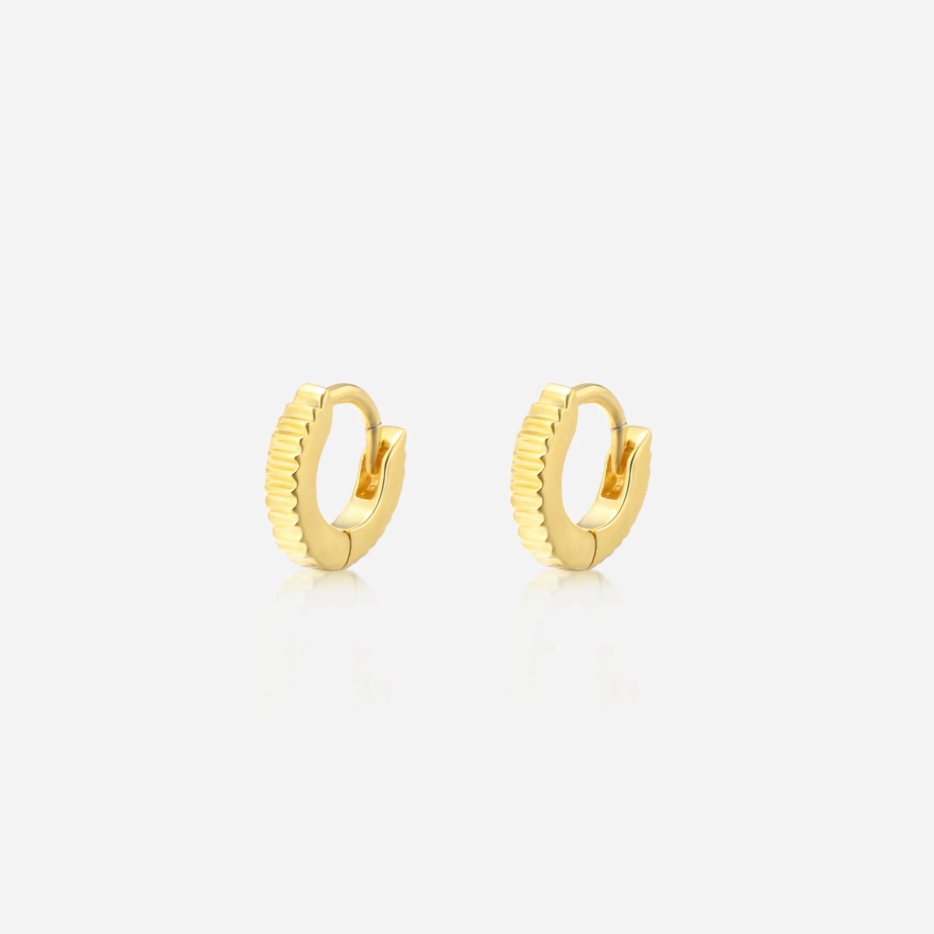 Mariam Textured Gold Huggie Earrings | Victoria Emerson