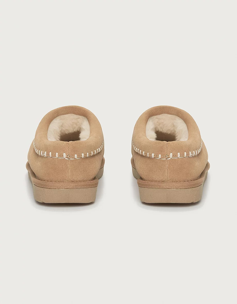 Suede Stitch Detail Bootie Slippers | The White Company UK & ROW