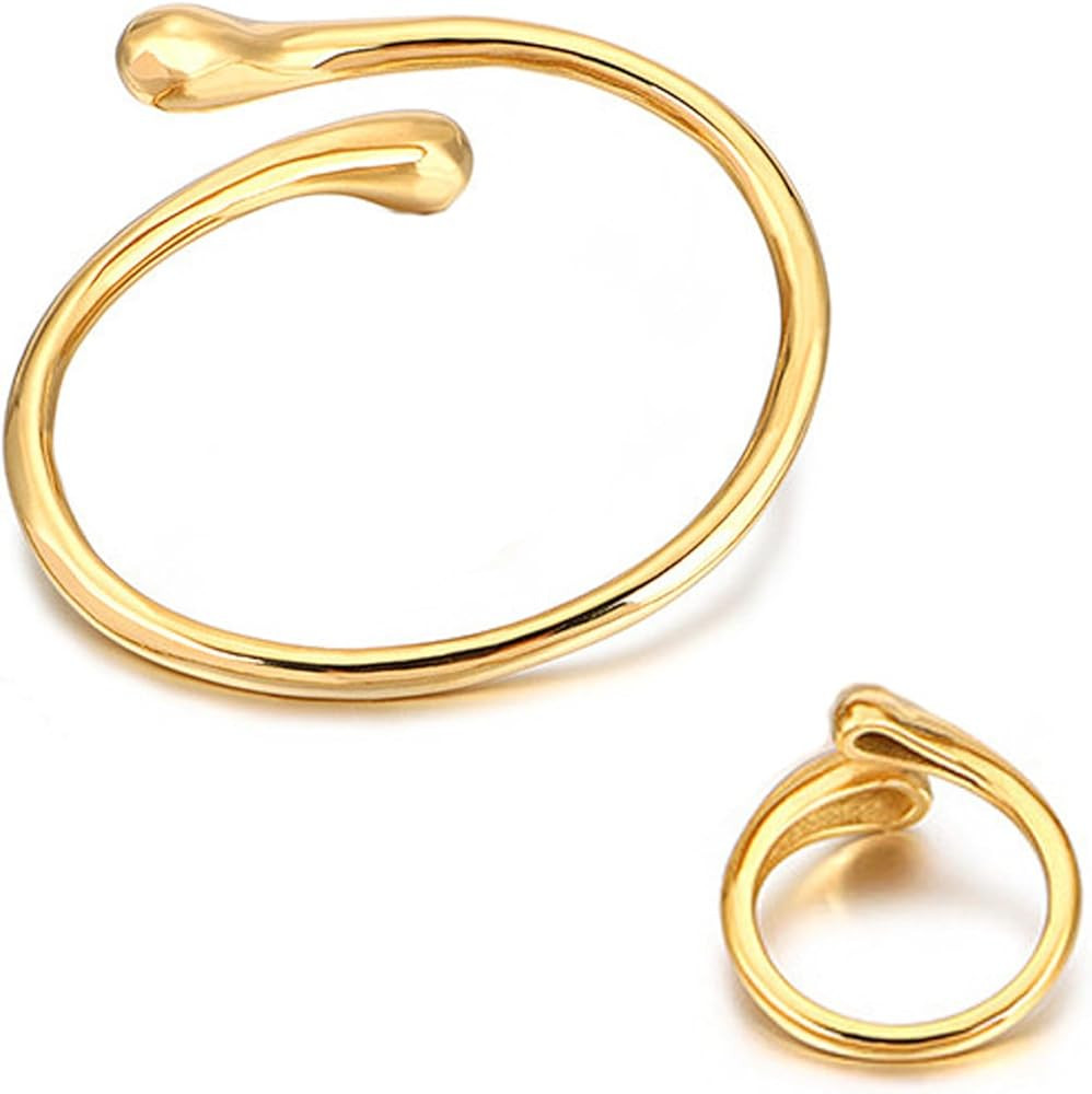 Pulsera de oro para mujer, pulsera ajustable de metal abierto, multicapa, alambre cruzado, brazal... | Amazon (ES)