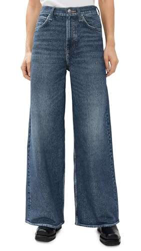 rag & bone Women's Miramar Sofie High Rise Ankle Wide Leg Sweatpants, Grove, Blue, 26 | Amazon (US)