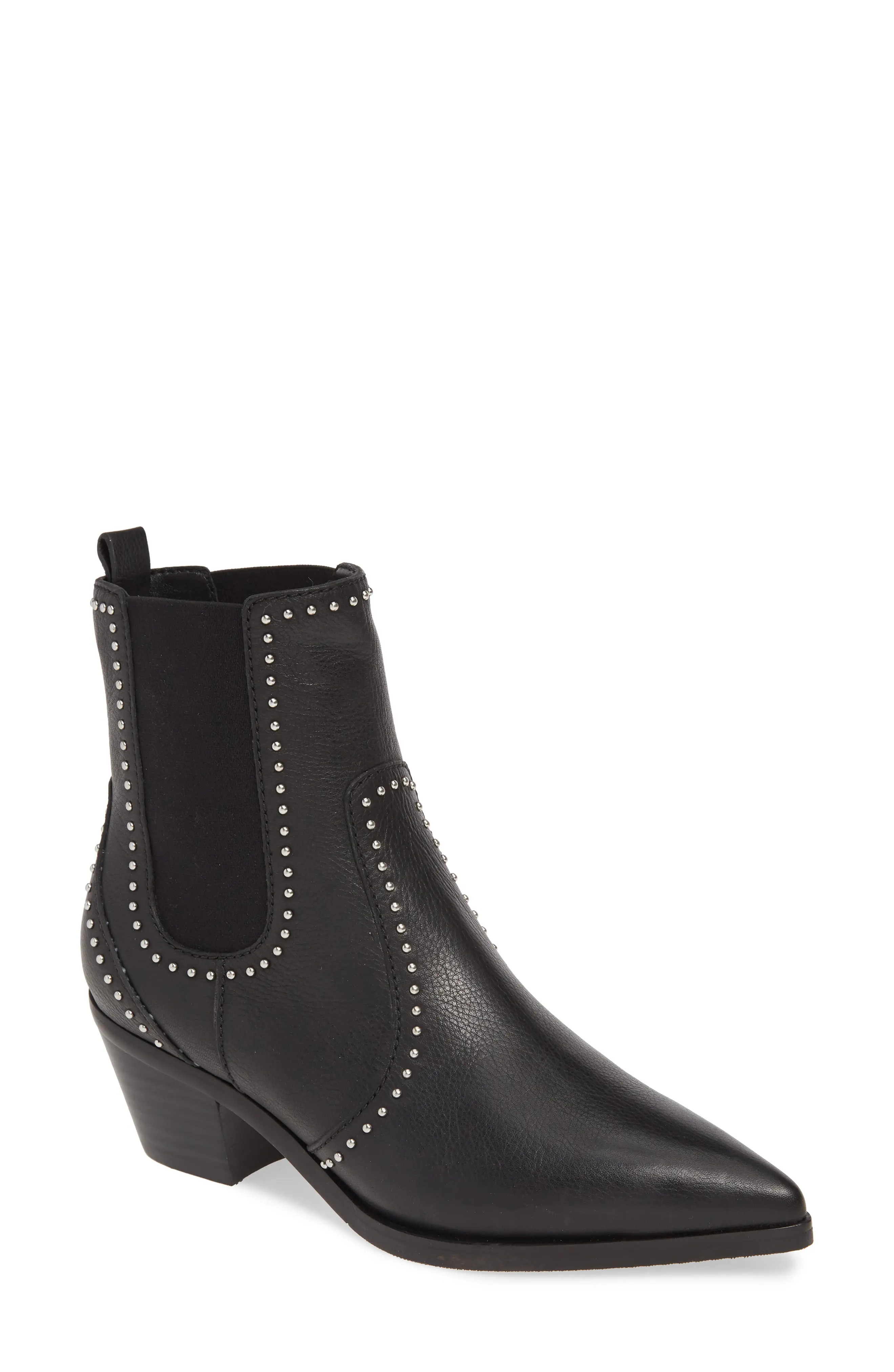Women's Paige Willa Studded Chelsea Boot, Size 5 M - Black | Nordstrom