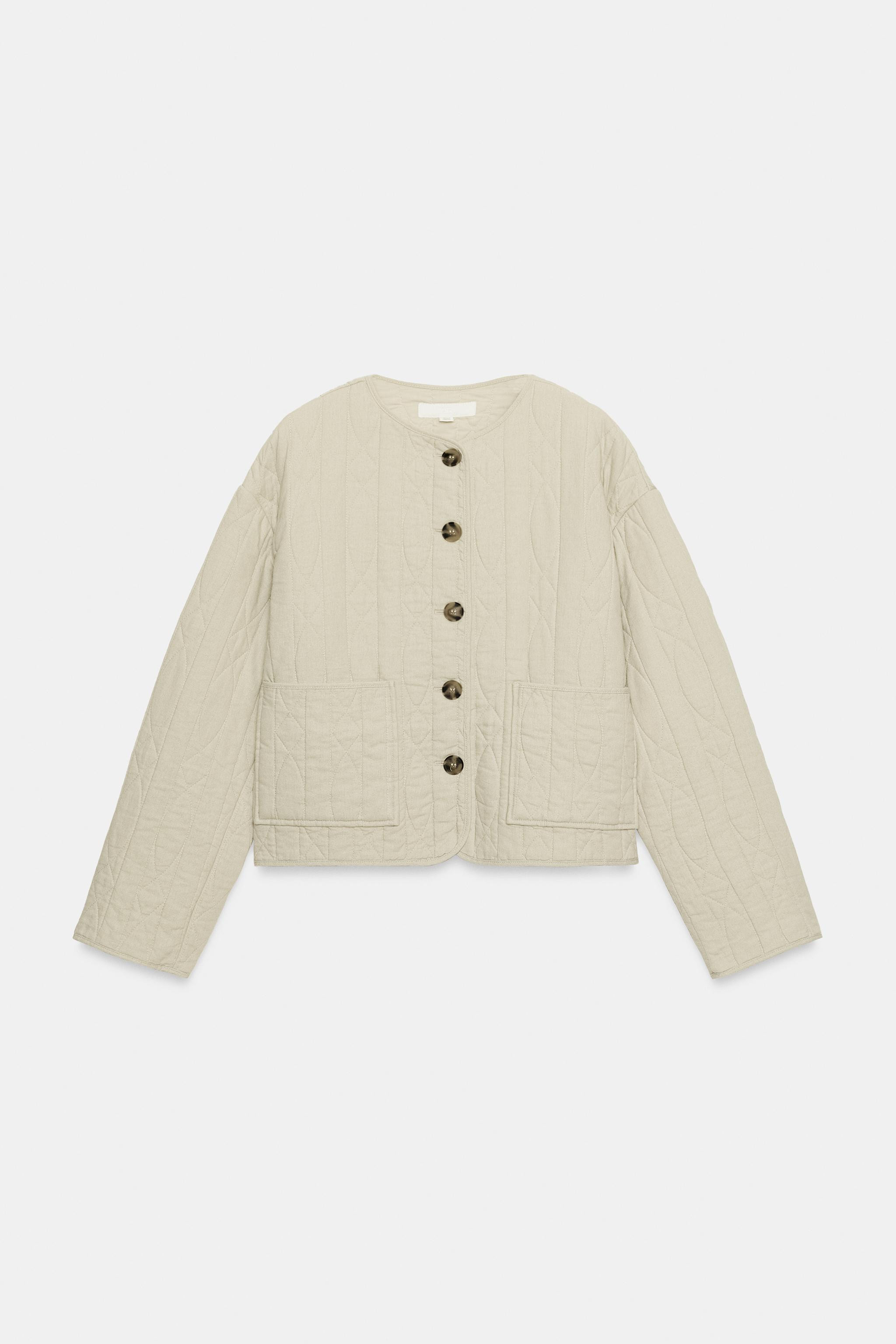 RUSTIC LINEN BLEND PUFFER JACKET | Zara UK
