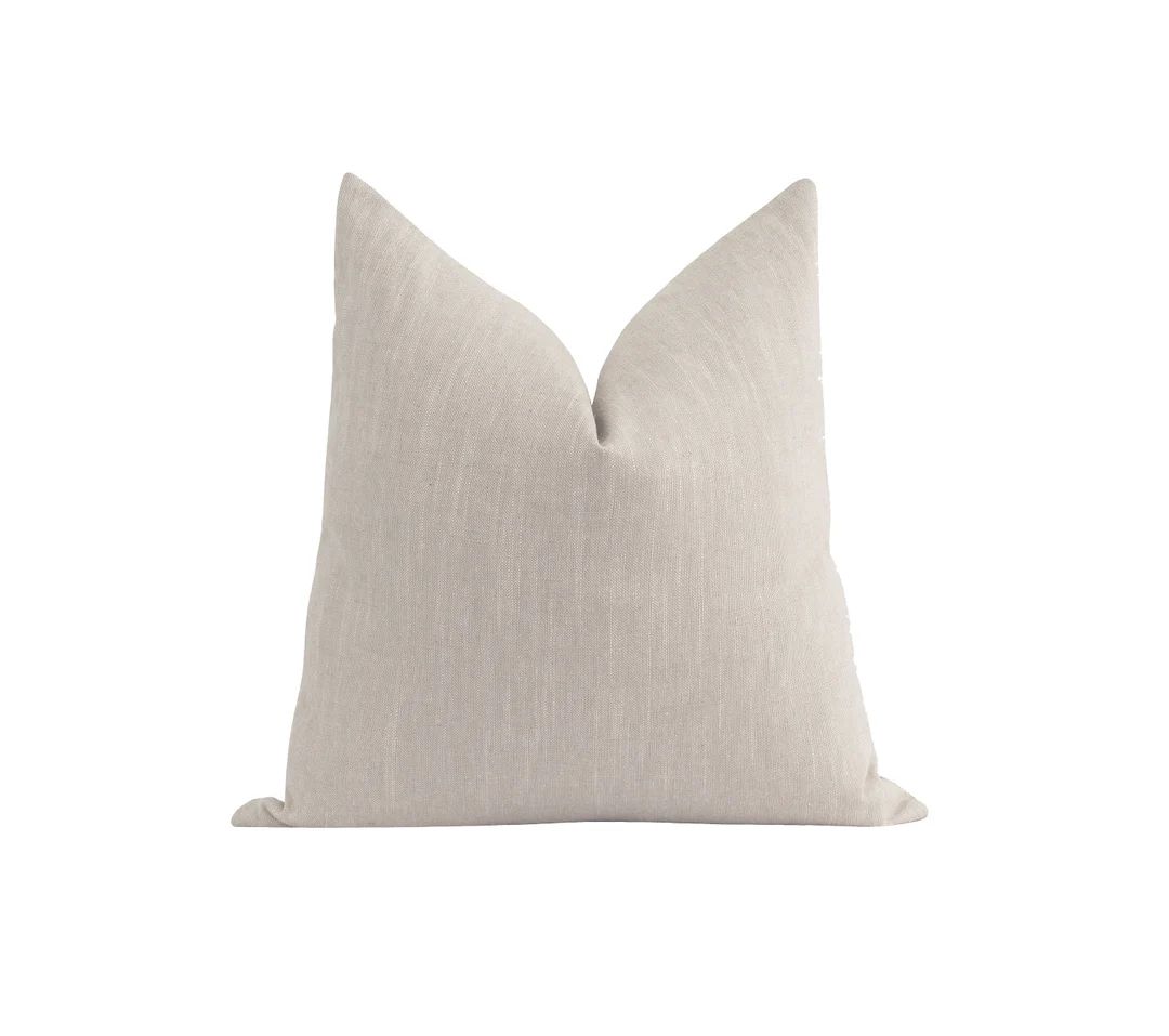 Linen Pillow Cover, Beige Linen Pillow, 18 20 22 Solid Beige Pillow Cover, Designer Pillow Case, ... | Etsy (US)