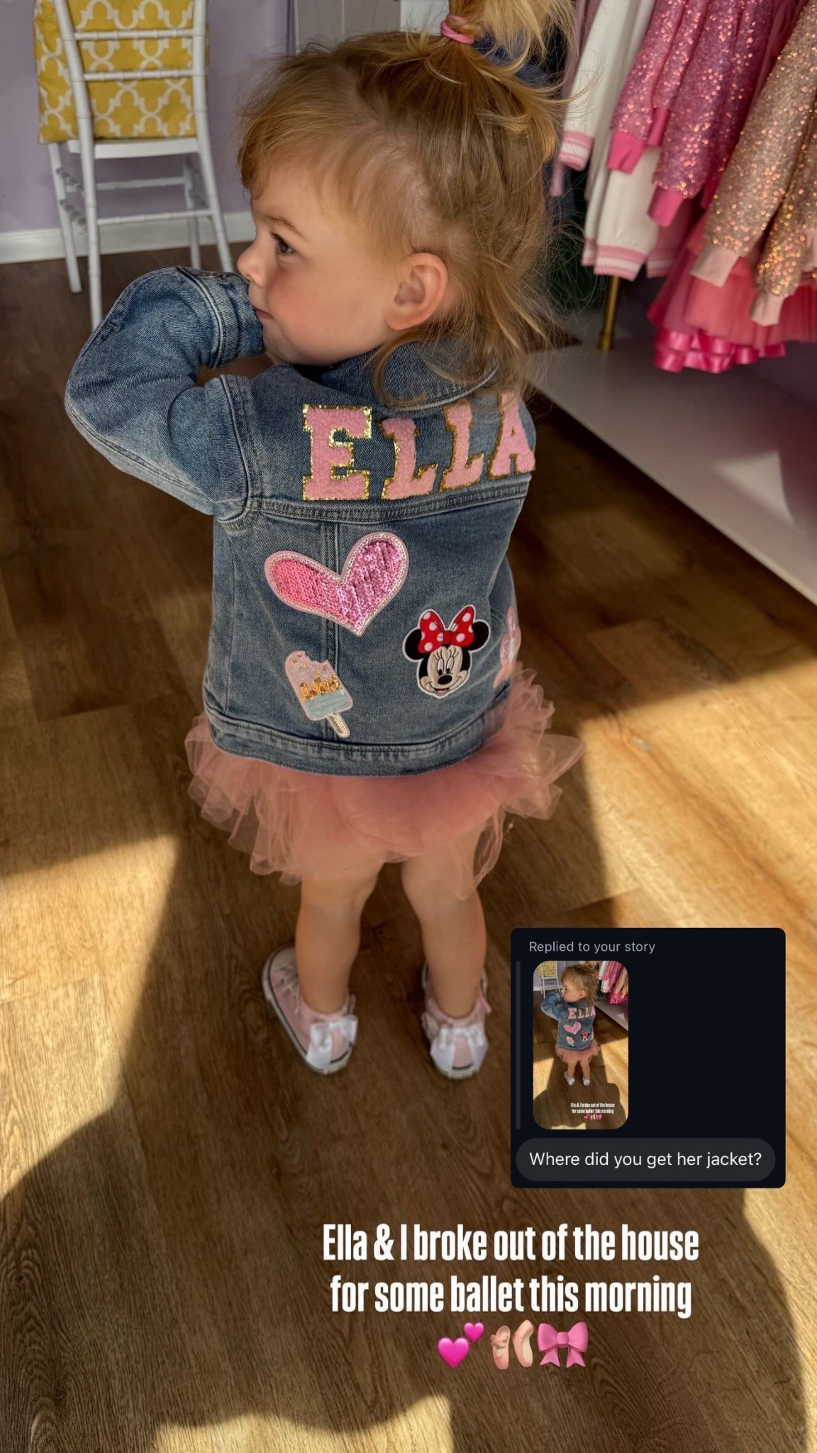 The cutest little personalized denim jacket for your toddler girls 💕🎀 You can also pick what pathes you want! I sized up one for an oversized fit

Toddler girls outfits, toddler girl jacket, toddler denim jacket, personalized denim jacket for kids, toddler girl spring outfits, ballet outfit for toddler 

#LTKmomlife #LTKootd #LTKKids