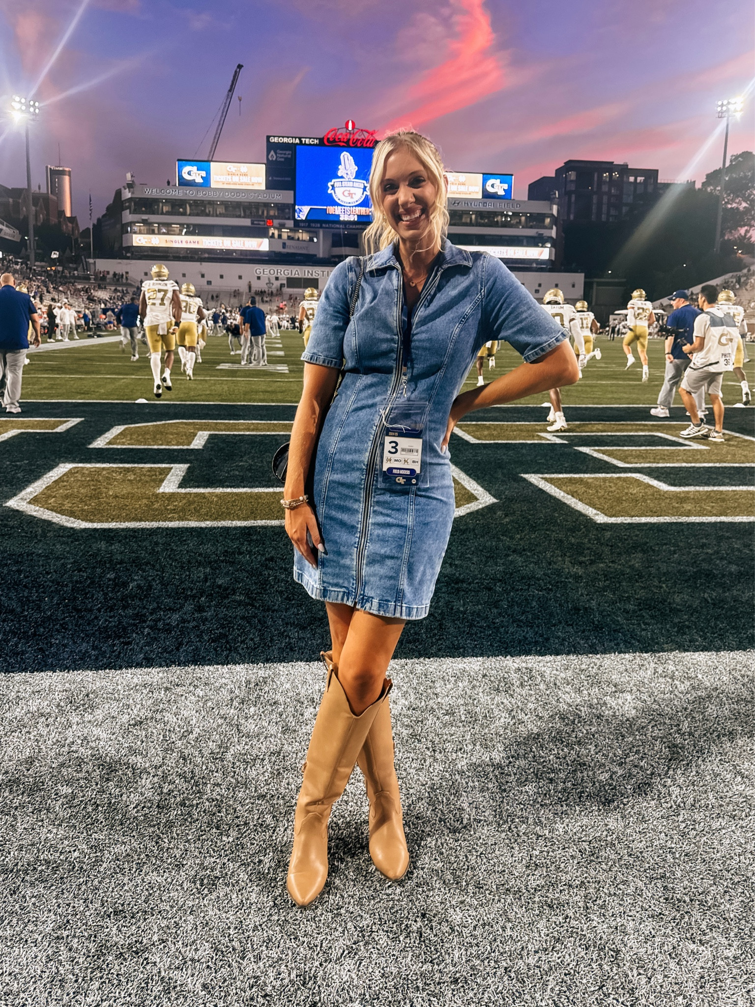 A&F denim dress on sale. Wearing size Small Tall.