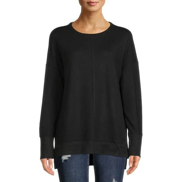 Time and Tru Women's Hacci Crew Neck Tunic | Walmart (US)