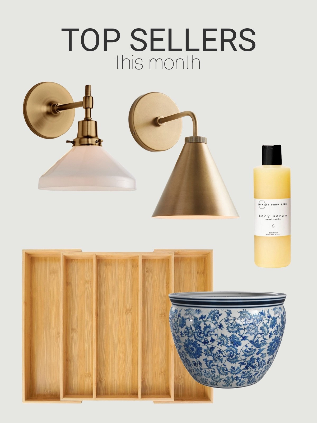 February’s Top Sellers! These are the items from our home you’re loving right now. Brass sconces are timeless and add warmth to any room. This body serum is so nourishing and 100% natural (smells so good!). An extendable bamboo drawer organizer is perfect for flatware, jewelry, personal items, and more. I absolutely adore blue and white chinoiserie pots, especially for spring blooms! Some currently on promotion.

#LTKSpringSale #LTKSaleAlert #LTKHome