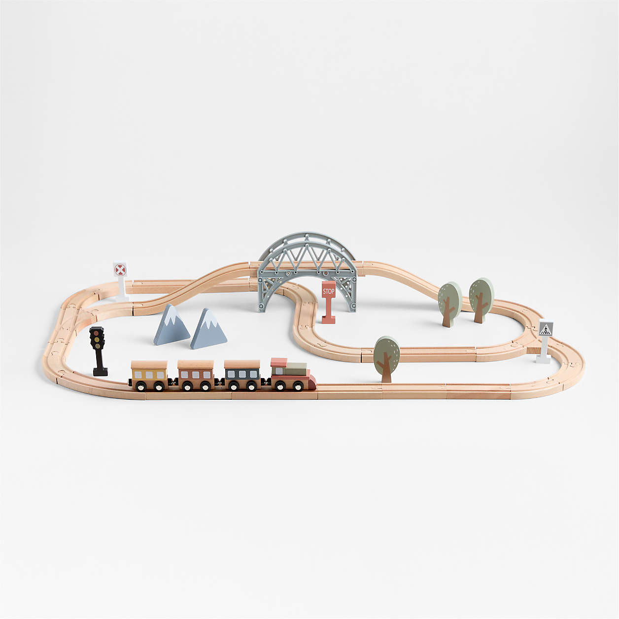 45-Piece Wooden Kids Train Set + Reviews | Crate & Kids | Crate & Barrel