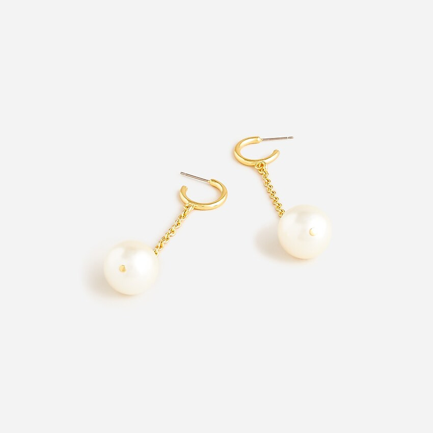 Chain and pearl drop earrings | J. Crew US