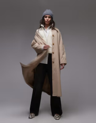 Topshop 90s trench coat in stone | ASOS (Global)
