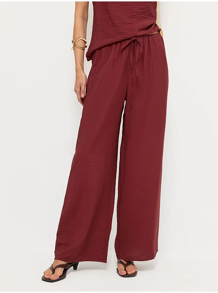 Rust Satin Wide Leg Co Ord Trousers | George