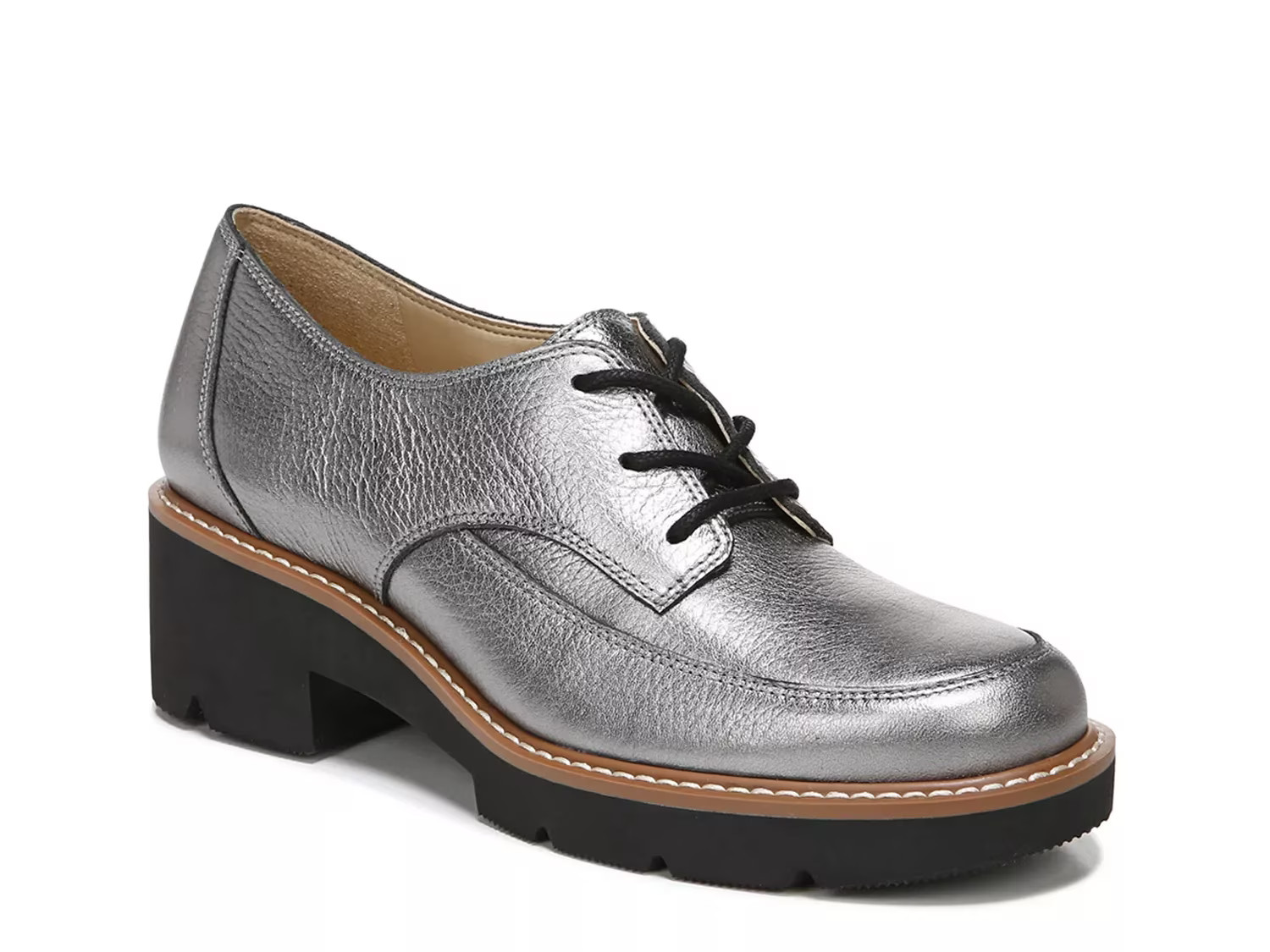 Naturalizer Devin Platform Oxford | Women's | Silver Metallic | Size 7.5 | Oxfords | Block | Lug | DSW