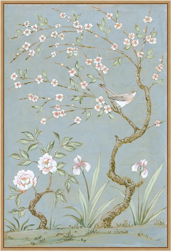 Amanti Art Framed Canvas Wall Art 33x23 Spring Mural I Blue by Julia Purinton, Framed Wall Art Ca... | Amazon (US)