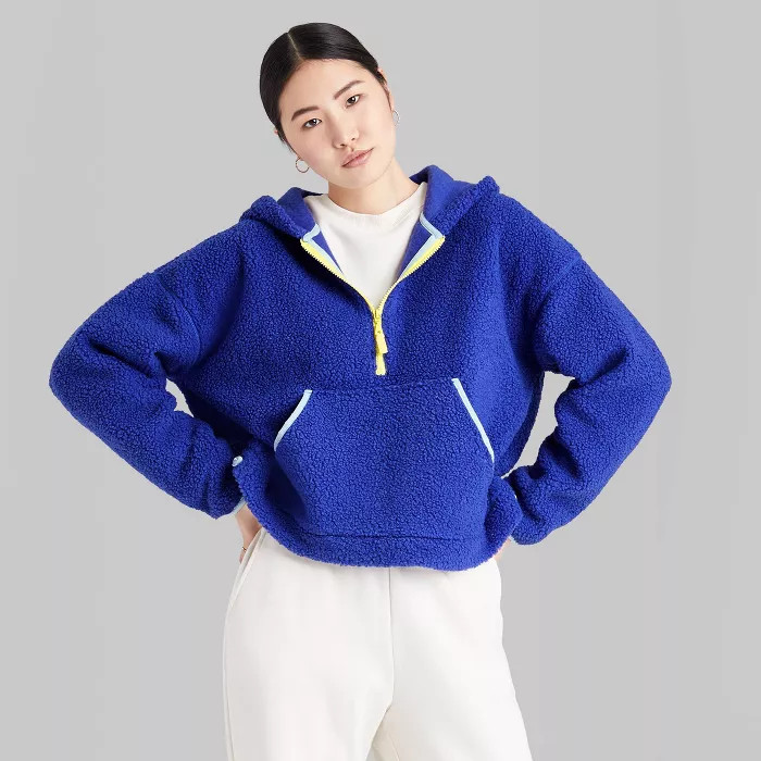 Women's Half-Zip Sherpa Anorak Jacket - Wild Fable™ | Target