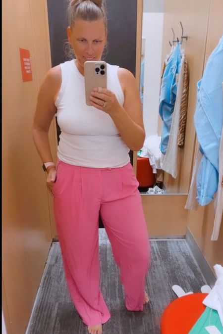 How cute are these pink pants 
#springoutfit

#LTKunder50 #LTKstyletip #LTKFind