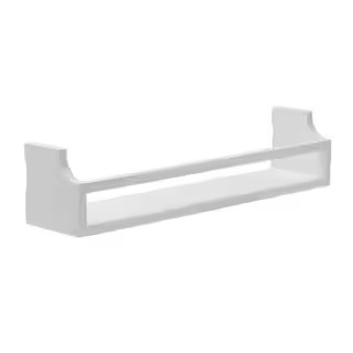 Melannco 4-in. W x 18-in. D L x 4-in. H White-MDF/Wood Floating Curve Decorative Wall Shelf with ... | The Home Depot