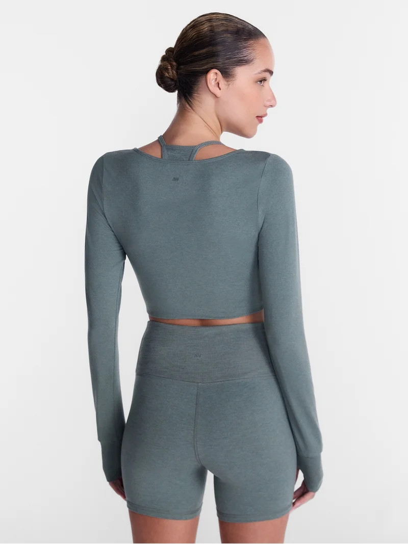 Athletic Works Women's ButterCore Wrap Top with Built In Bra, Sizes XS-XXXL | Walmart (US)