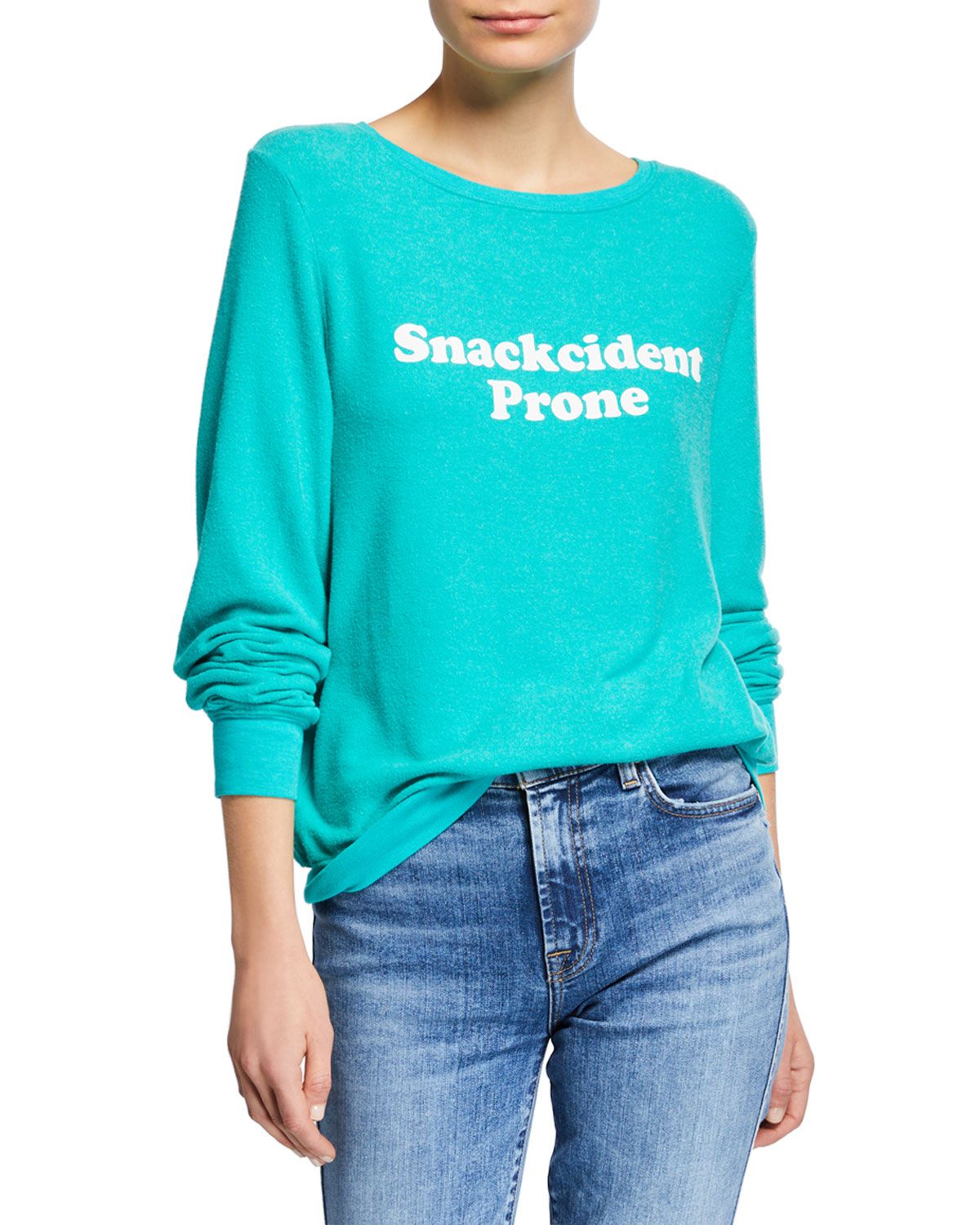 Snackcident Prone Relaxed Crewneck Sweater | Neiman Marcus