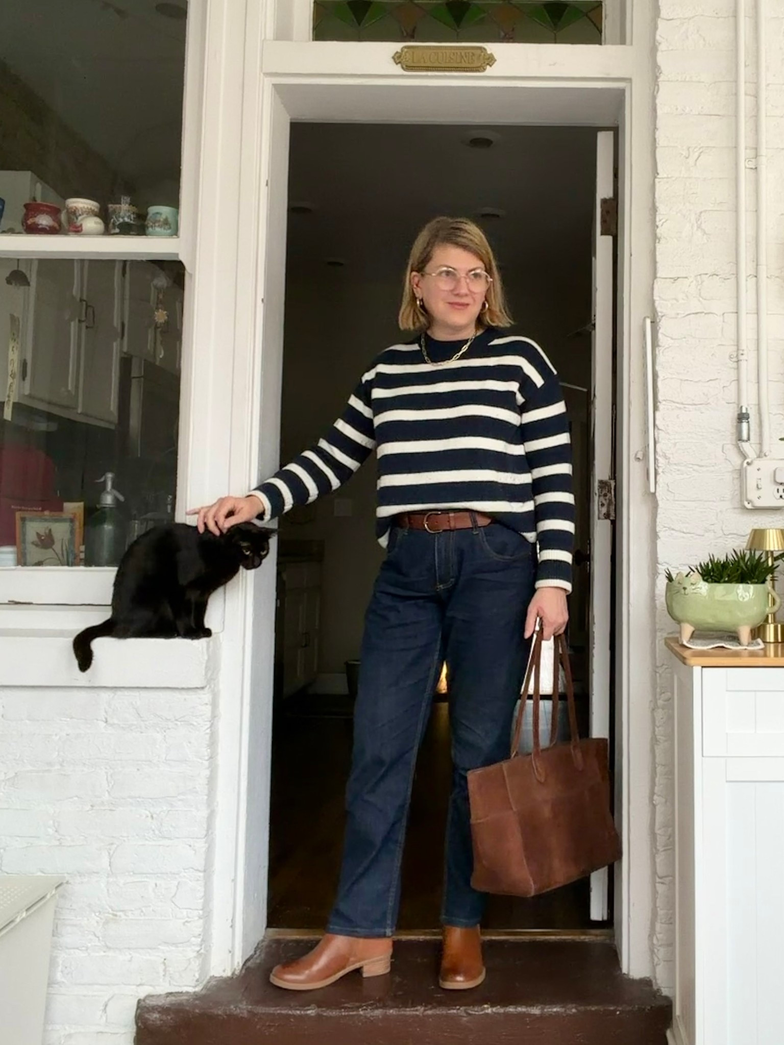 Wednesday and it’s supposed to snow, booooo… 🤍 Unlinkables: Sweater is Banana Republic. Jeans are Dearborn Denim. Close matches linked where possible. 

#LTKootd #LTKMidsize #LTKOver40