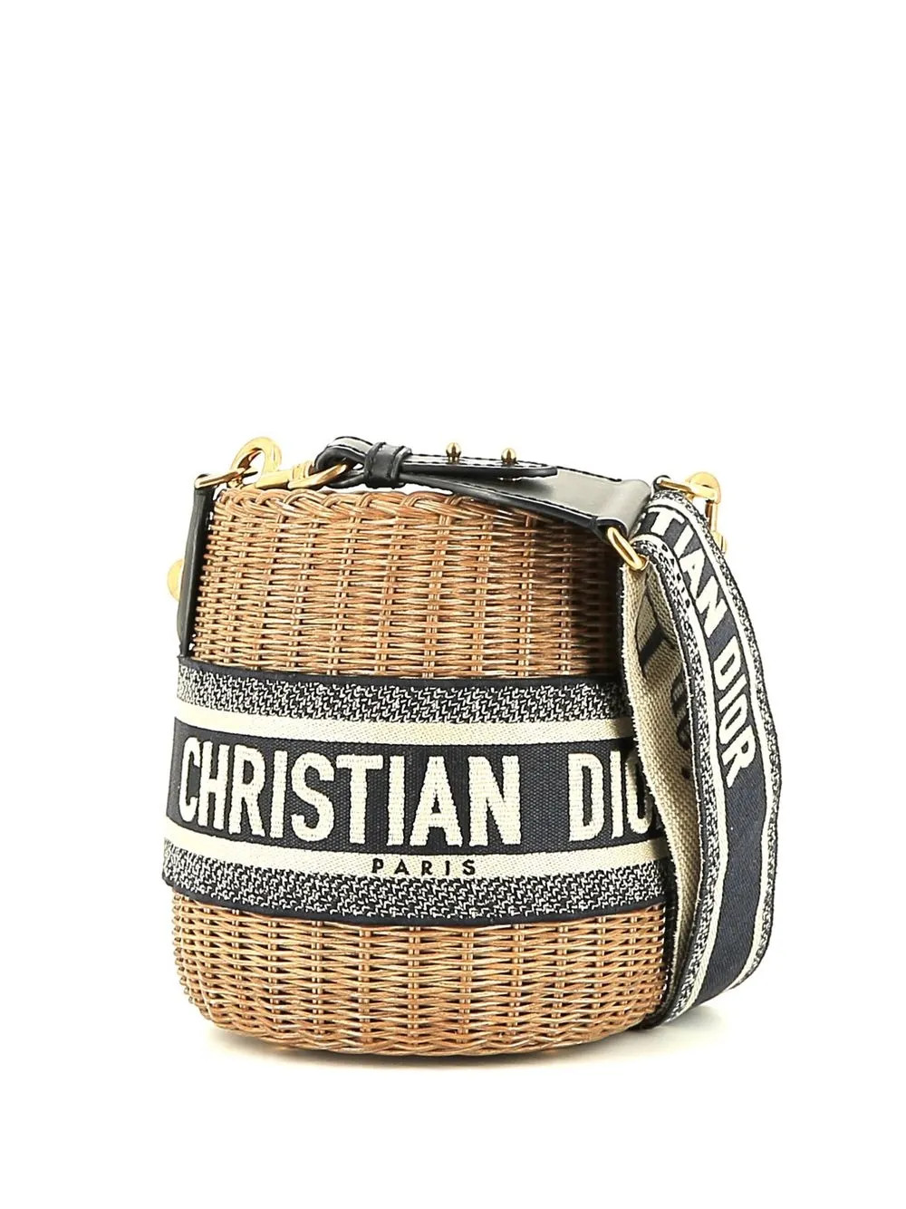 Christian Dior Pre-Owned pre-owned wicker Dior bucket shoulder bag - Brown | Farfetch Global