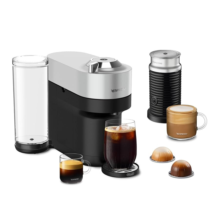 Nespresso Vertuo Pop+ Deluxe by De'Longhi with Aeroccino, Silver | Amazon (US)