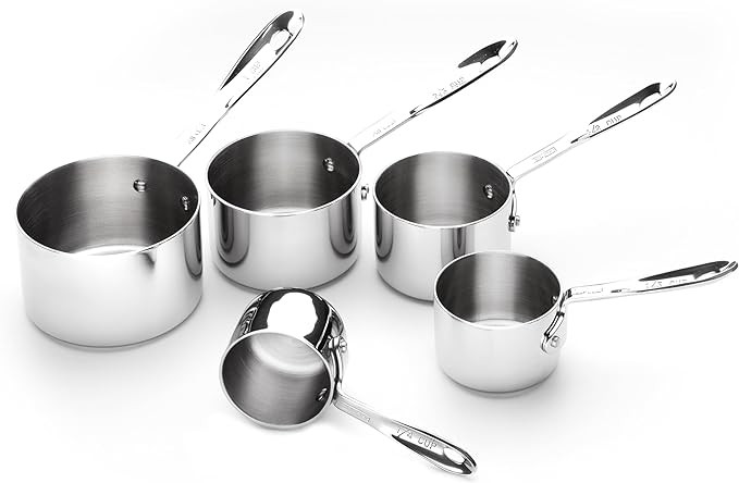 All-Clad Kitchen Accessories Stainless Steel Measuring Cup Set 5 Piece Cookware, Pots and Pans, D... | Amazon (US)