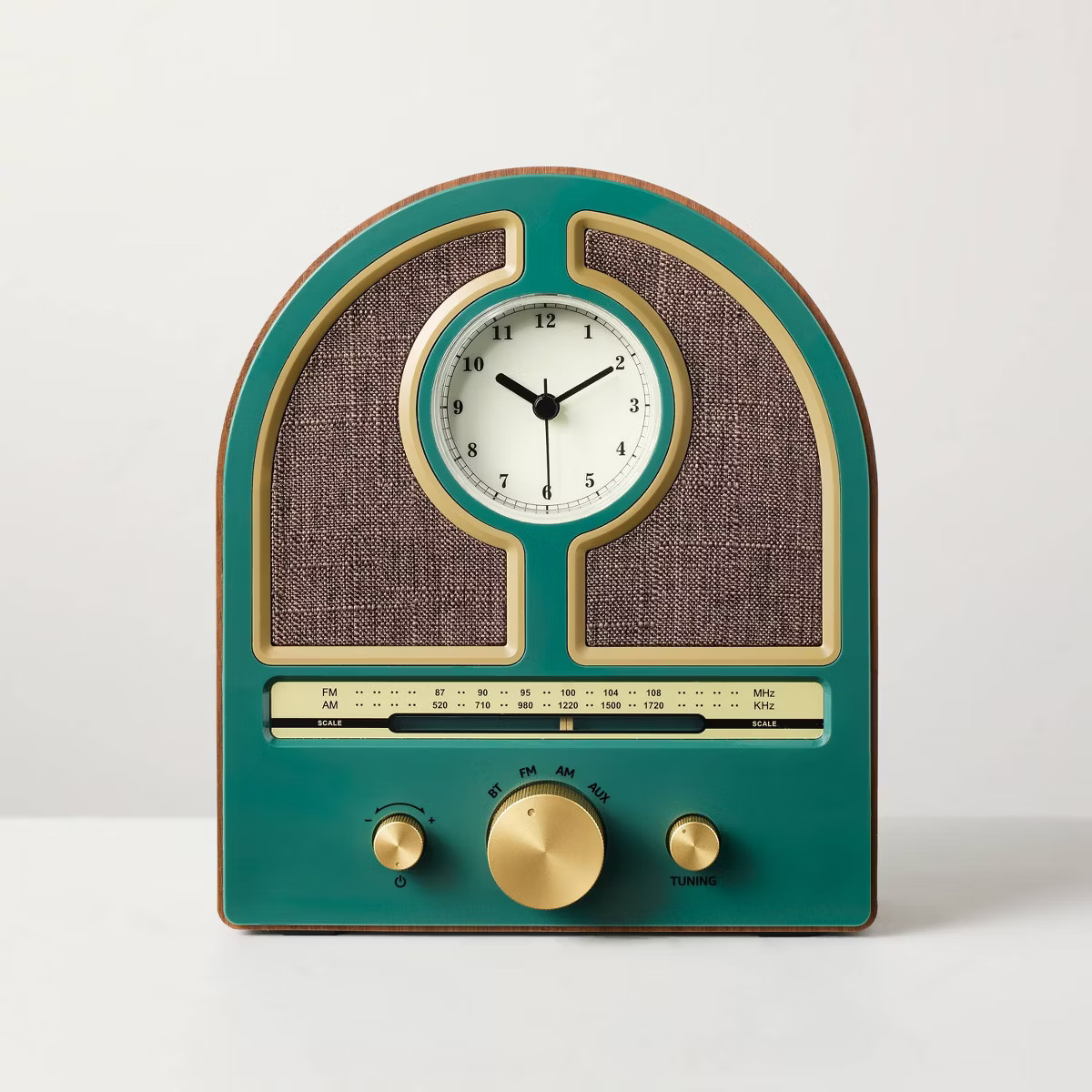 Vintage Portable AM/FM Radio Wood and Green - Hearth & Hand™ with Magnolia | Target