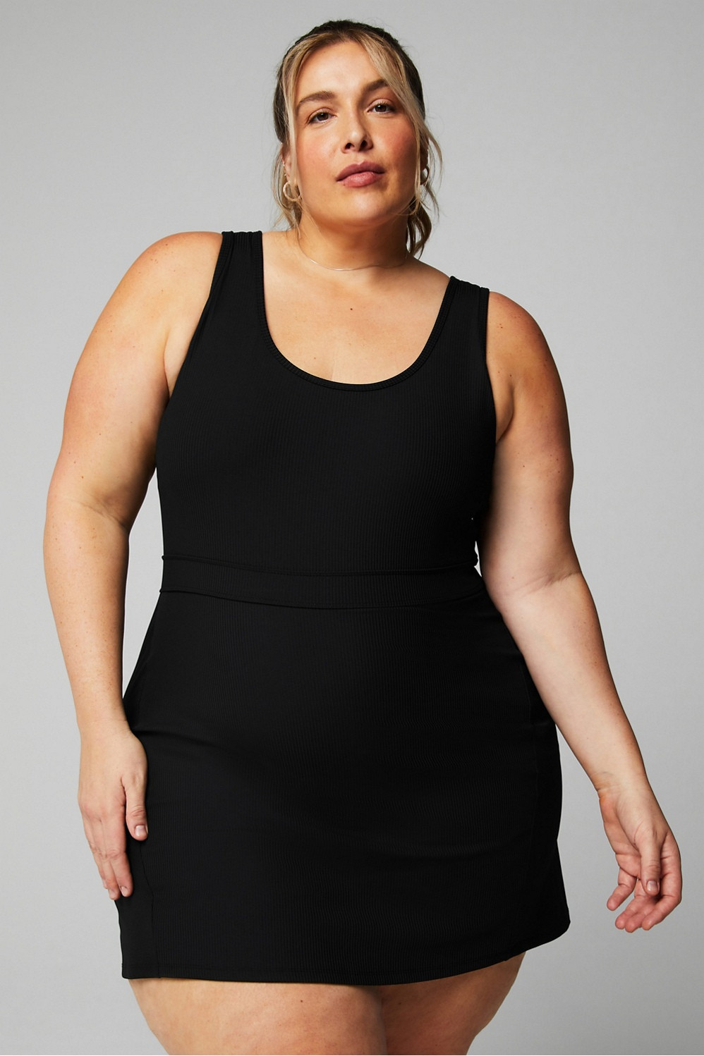 Sporty Rib Built-In Short Dress | Fabletics