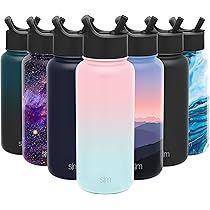 Simple Modern Insulated Water Bottle with Straw Lid 1 Liter Reusable Wide Mouth Stainless Steel Flas | Amazon (US)