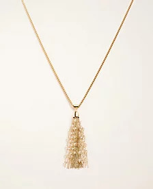 Beaded Tassel Pendant Necklace | Ann Taylor (US)