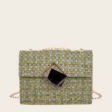 Tweed Flap Chain Bag | SHEIN