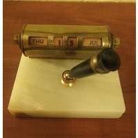 Marble & Brass Perpetual Desk Calendar Pen Holder Circa 1940's | Etsy (US)