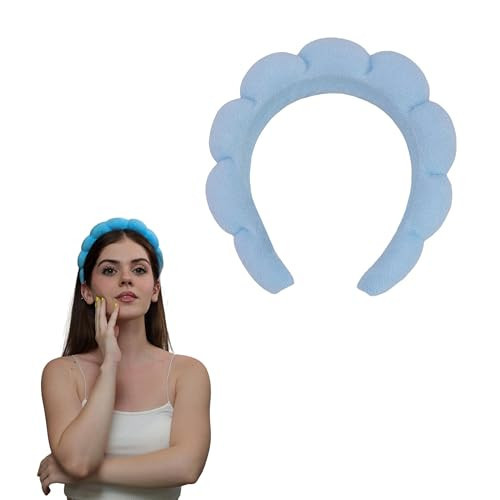 MAPICNNT Spa Headband, Blue - Unisex Headband for Washing Face, Sponge Makeup Headband, Terry Towel Cloth, Versed Skincare Headband, Bubble Facial Headband | Amazon (US)