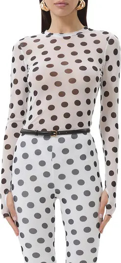 Kaylee Printed Long Sleeve Mesh Top | Nordstrom