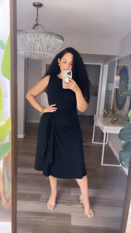 Little black wrap dress under $25! 💃🏻 tons of stretch, midi length, faux wrap front, super flattering. Affordable fashion, budget fashion, curvy, dresses, spring outfit, date night 

#LTKover40 #LTKstyletip #LTKmidsize