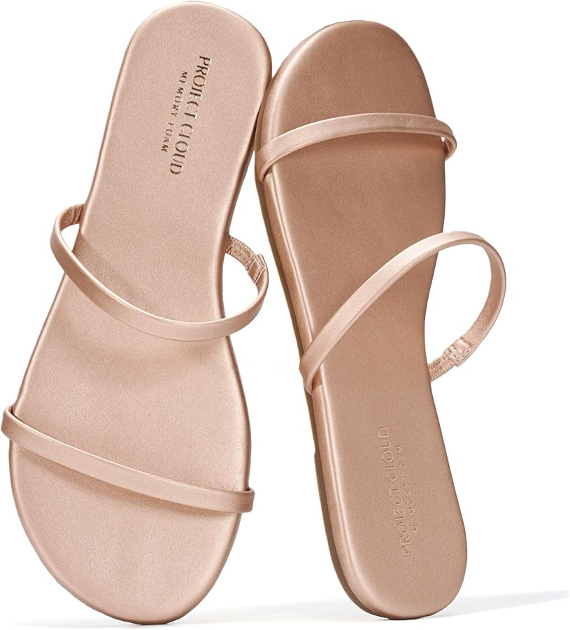 Project Cloud Summer Sandals for Women 2026 - Memory Foam Insole and Eco-Crafted Leather Beach Fl... | Amazon (US)