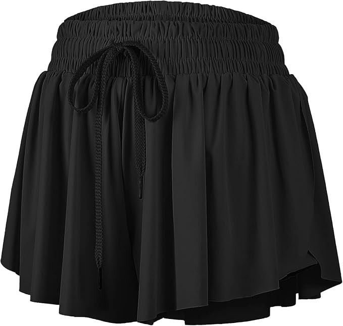 Flowy Athletic Shorts for Women Gym Yoga Workout Running Sweat Spandex Butterfly Skirt Comfy Loun... | Amazon (US)